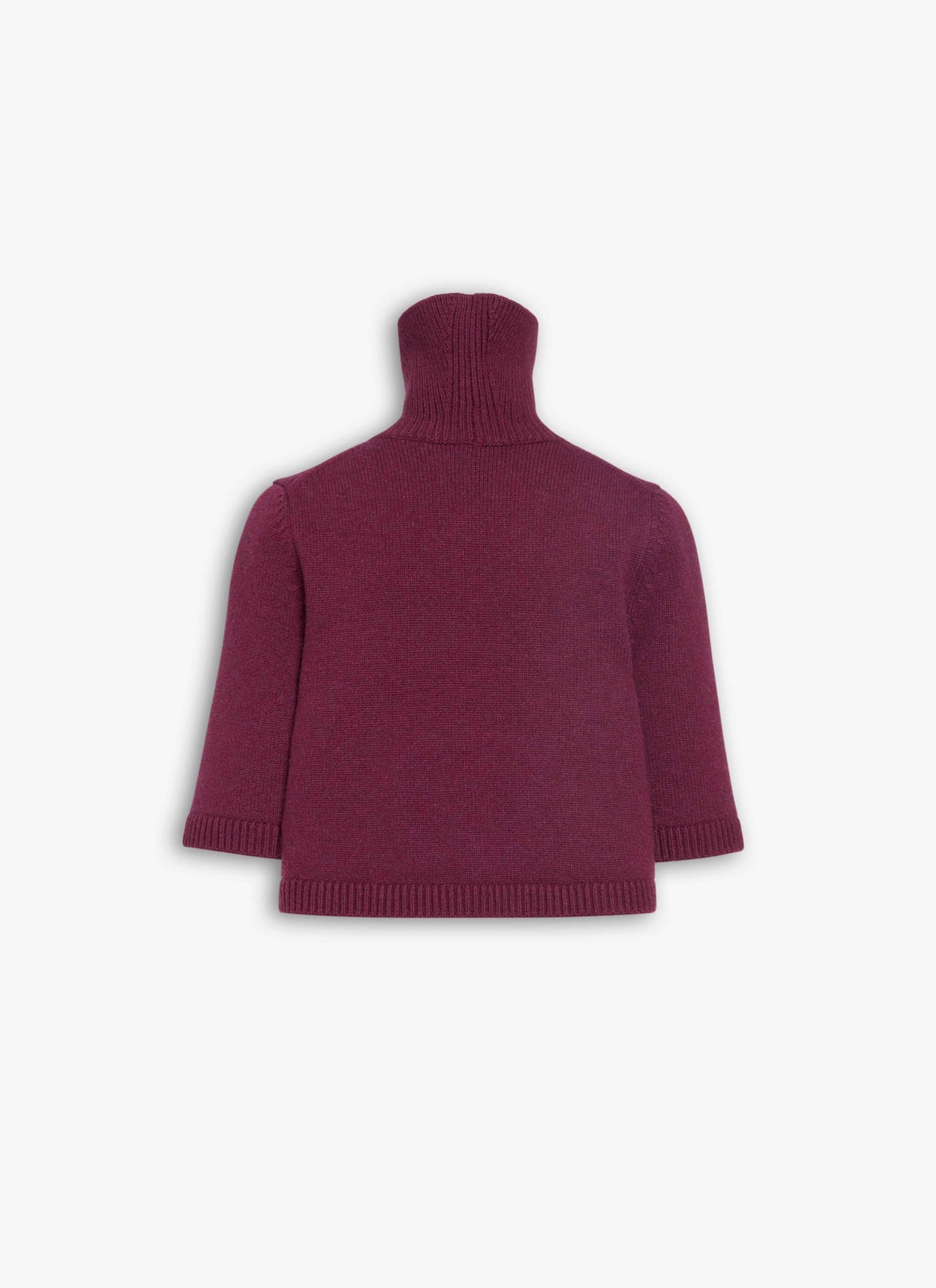 CASHMERE KNIT CROPPED JUMPER ALAÏA BURGUNDY CASHMERE KNIT CROPPED JUMPER